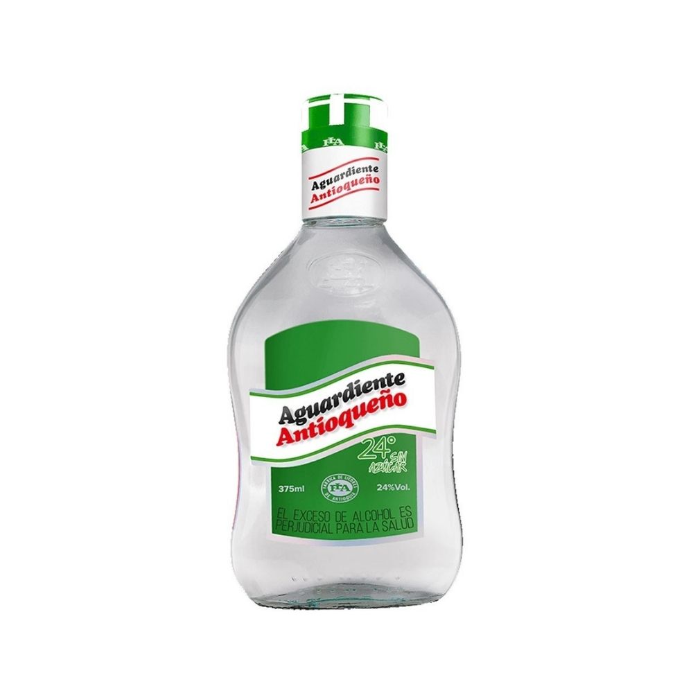 AGUARDIENTE ANTIOQUEÑO 24° SIN AZUCAR BOTELLA 375 ML