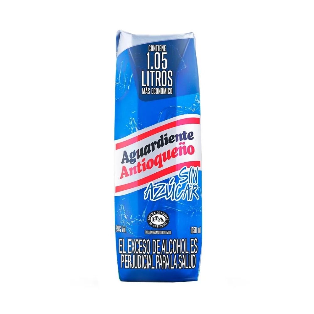 AGUARDIENTE ANTIOQUEÑO SIN AZUCAR TETRAPACK 1050 ML