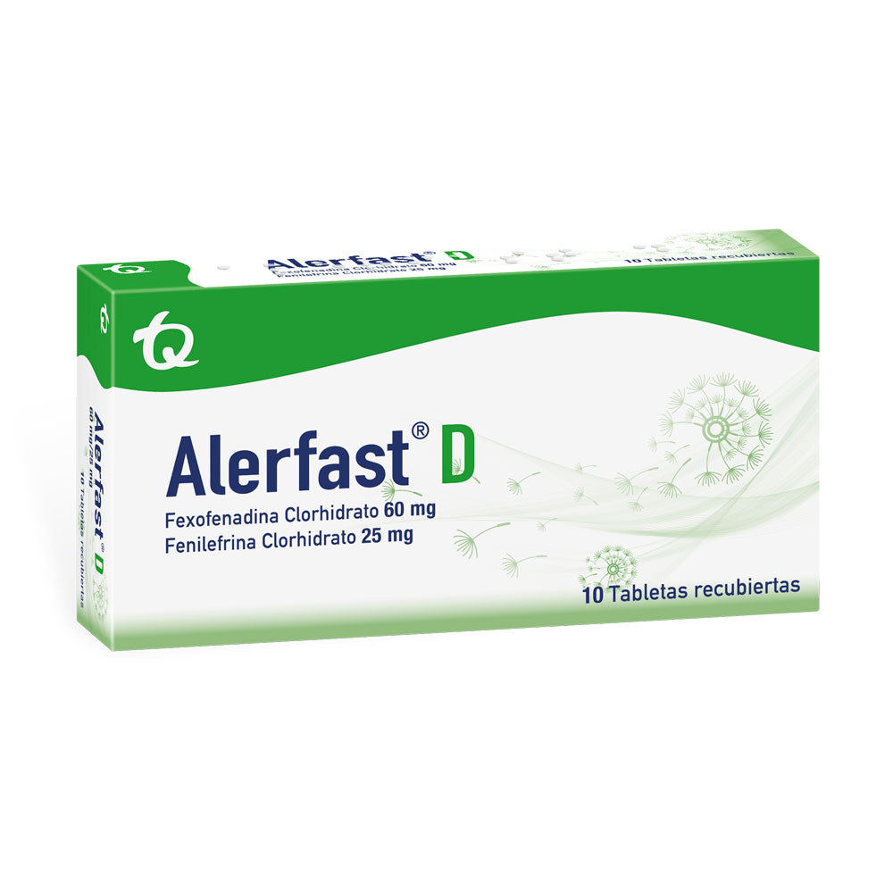 ALERFAST D TABLETAS 60/25 MG CAJA X 10 UNDS