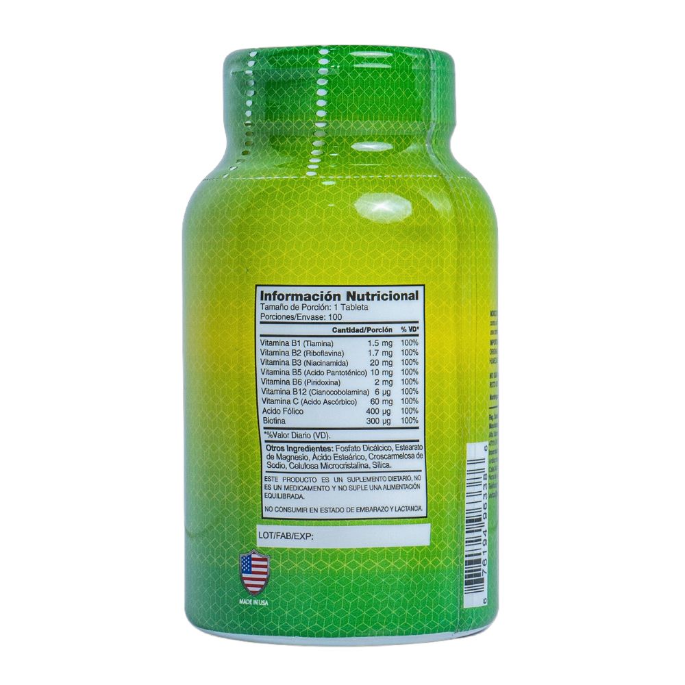 ALFA VITAMINS B COMPLEX TABLETAS FRASCO X 100 UNDS