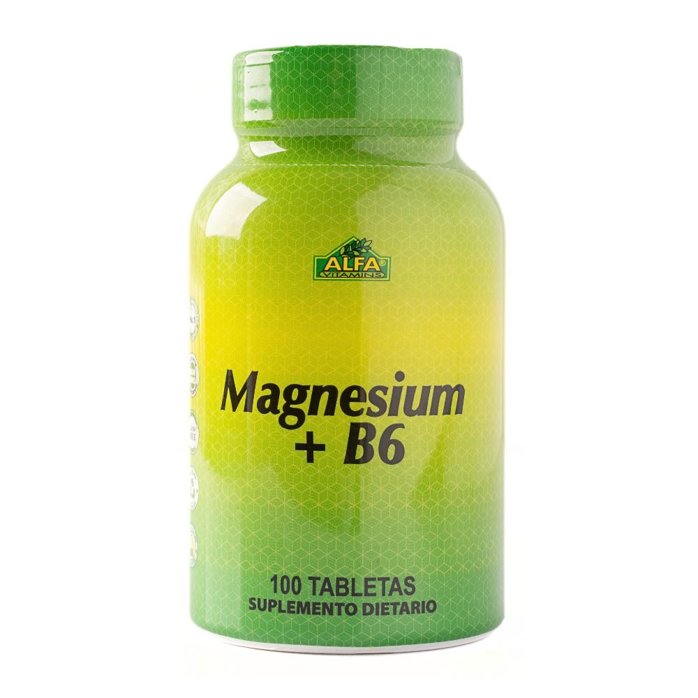 ALFA VITAMINS MAGNESIUM + B6 TABLETAS FRASCO X 100 UNDS