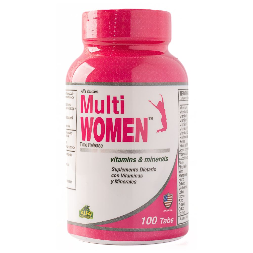 ALFA VITAMINS MULTI WOMEN TABLETAS FRASCO X100 UNDS