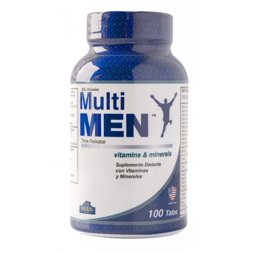 ALFA VITAMINS MULTI-MEN TABLETAS 100 MG FRASCO X 100 UNDS