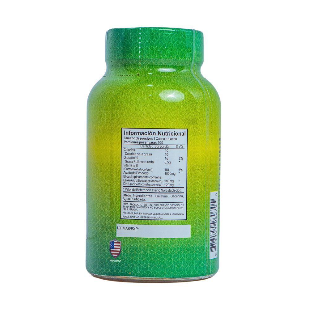 ALFA VITAMINS OMEGA 3 1000 CAPSULAS FRASCO X100 UNDS