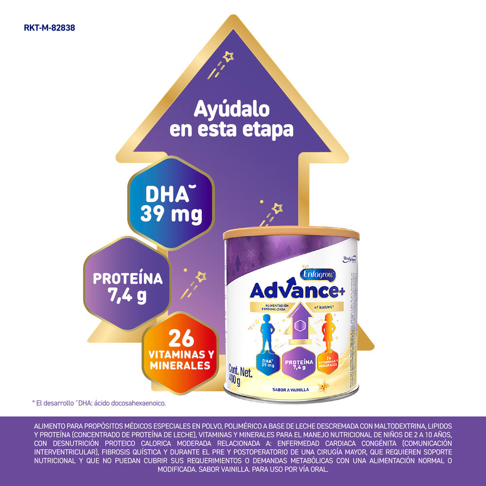 ALIMENTO LACTEO ENFAGROW ADVANCE VAINILLA LATA 400 G
