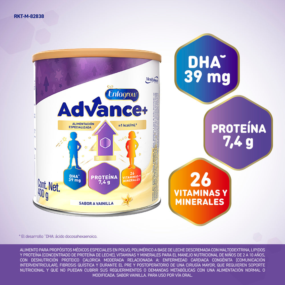 ALIMENTO LACTEO ENFAGROW ADVANCE VAINILLA LATA 400 G