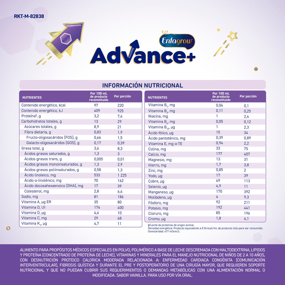 ALIMENTO LACTEO ENFAGROW ADVANCE VAINILLA LATA 400 G