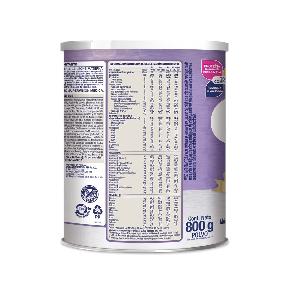 ALULA GOLD COMFORT KID PREMIUM VAINILLA LATA 800 G