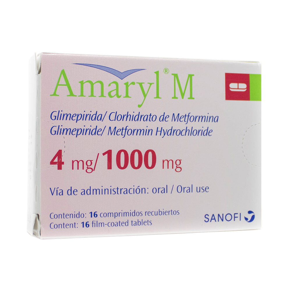 AMARYL M COMPRIMIDOS 4/1000 MG CAJA X 16 UNDS