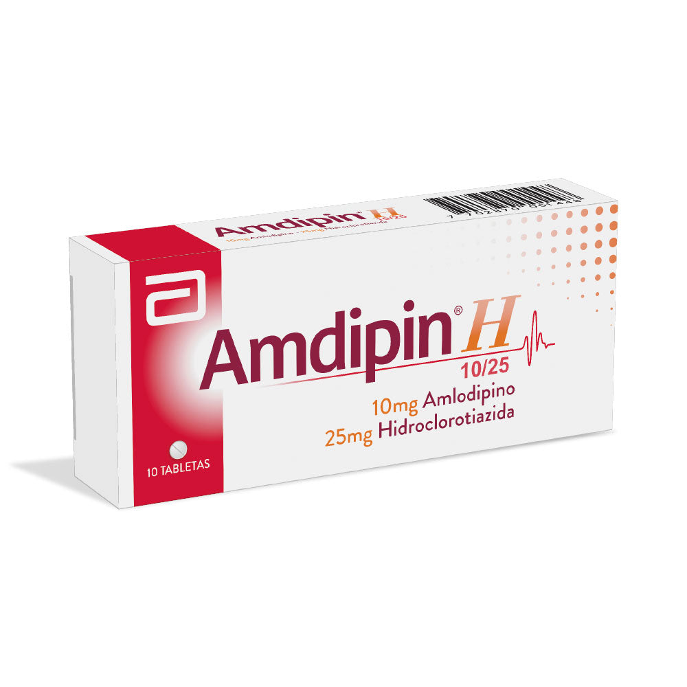 AMDIPIN-H TABLETAS 10/25 MG CAJA X 10 UNDS