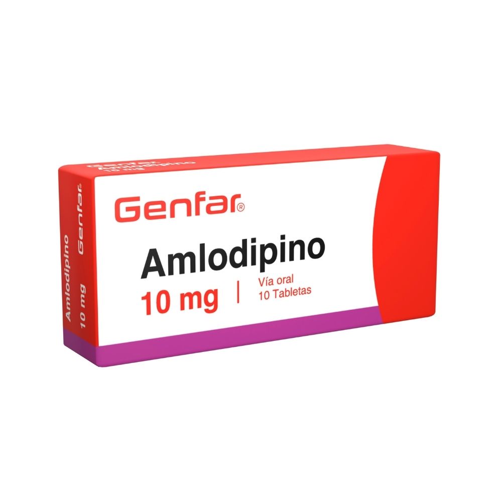 AMLODIPINO GENFAR TABLETAS 10 MG CAJA X 10 UNDS