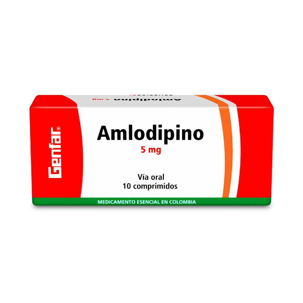 AMLODIPINO GENFAR TABLETAS 5 MG CAJA X 10 UNDS