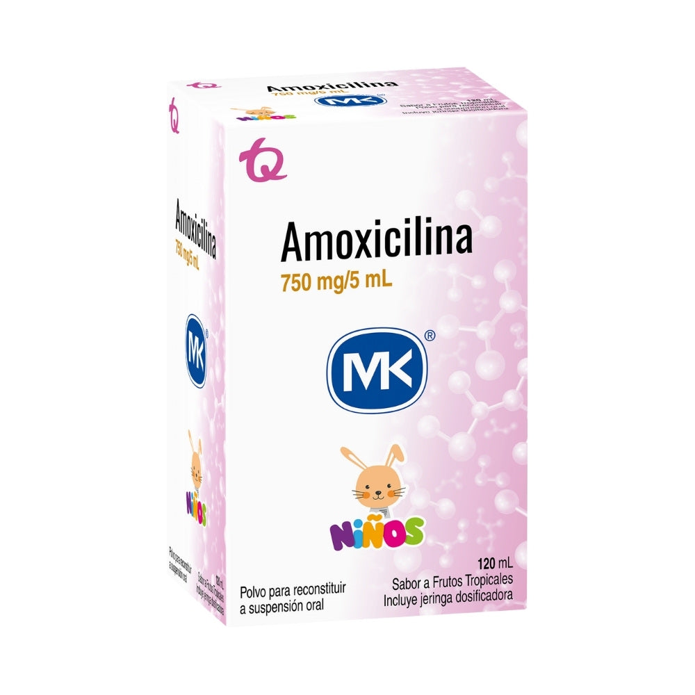 AMOXICILINA MK SUSPENSIÓN ORAL 750MG/5ML CAJA 120 ML