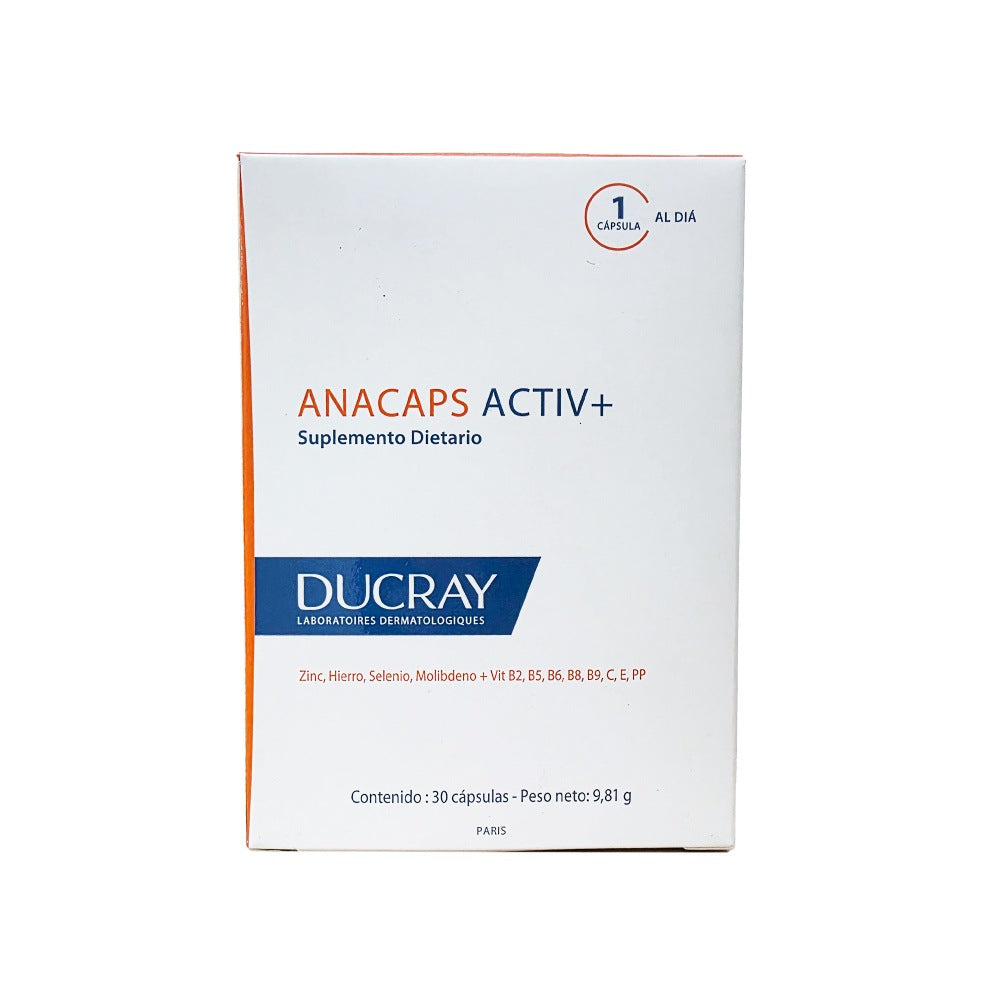 ANACAPS ACTIV+ DUCRAY CAPSULAS CAJA X 30 UNDS