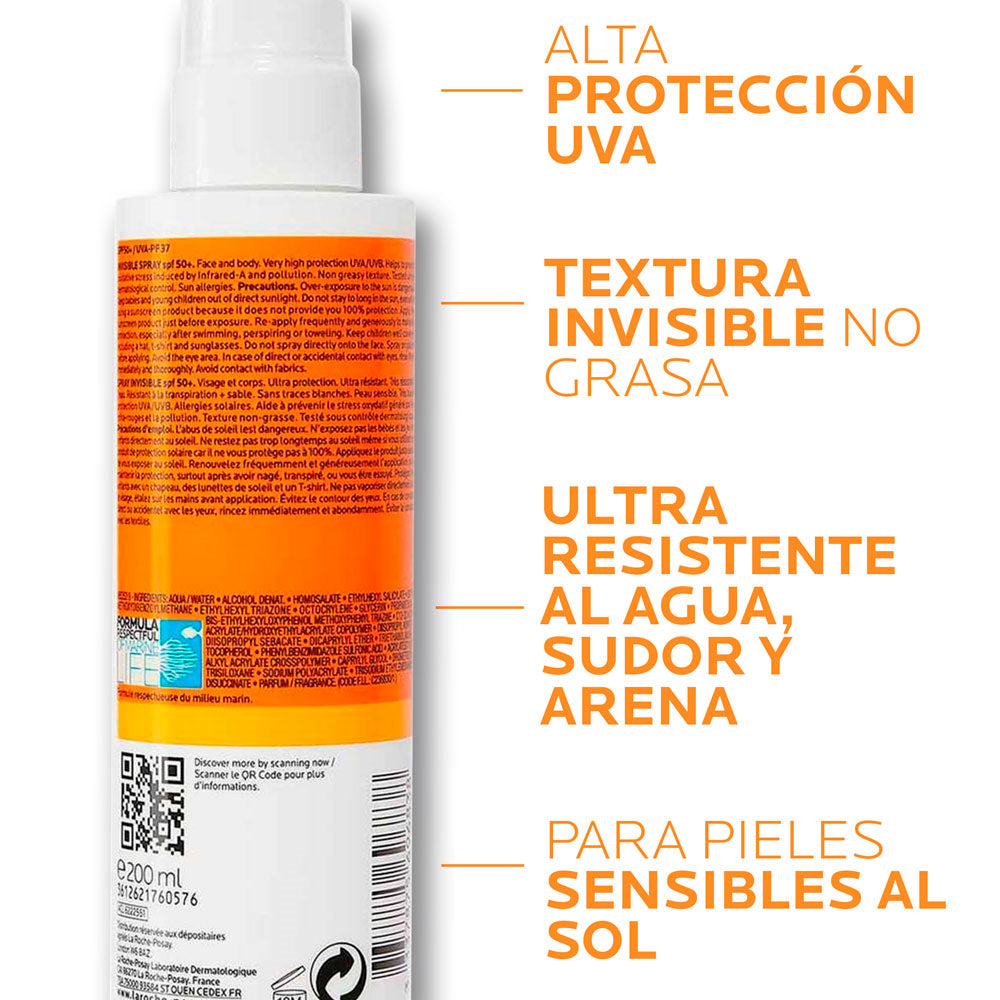ANTHELIOS INVISIBLE SPRAY SPF 50+ FRASCO 200 ML