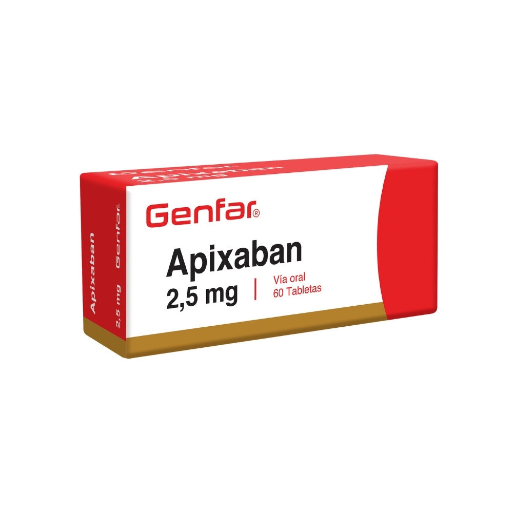 APIXABAN GENFAR TABLETAS 2.5 MG CAJA X 60 UNDS
