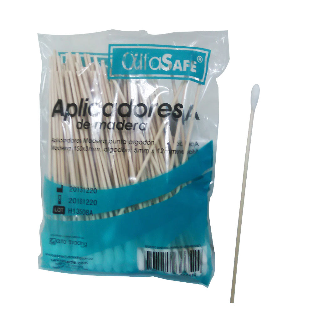 APLICADOR MADERA ALFASAFE DISPOSITIVO MEDICO BOLSA X 20 UNDS