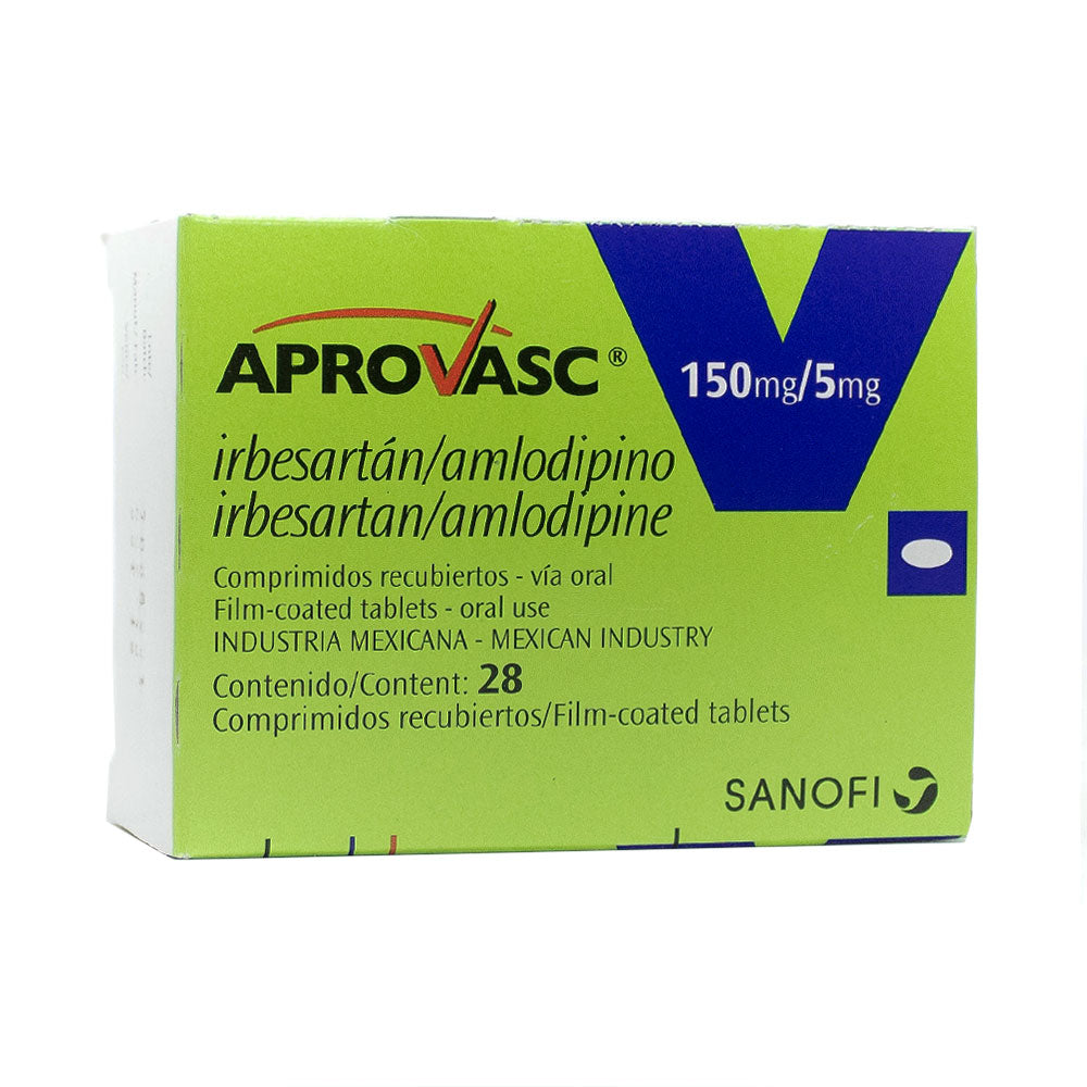 APROVASC COMPRIMIDOS 150 MG/5 MG CAJA X 28 UNDS