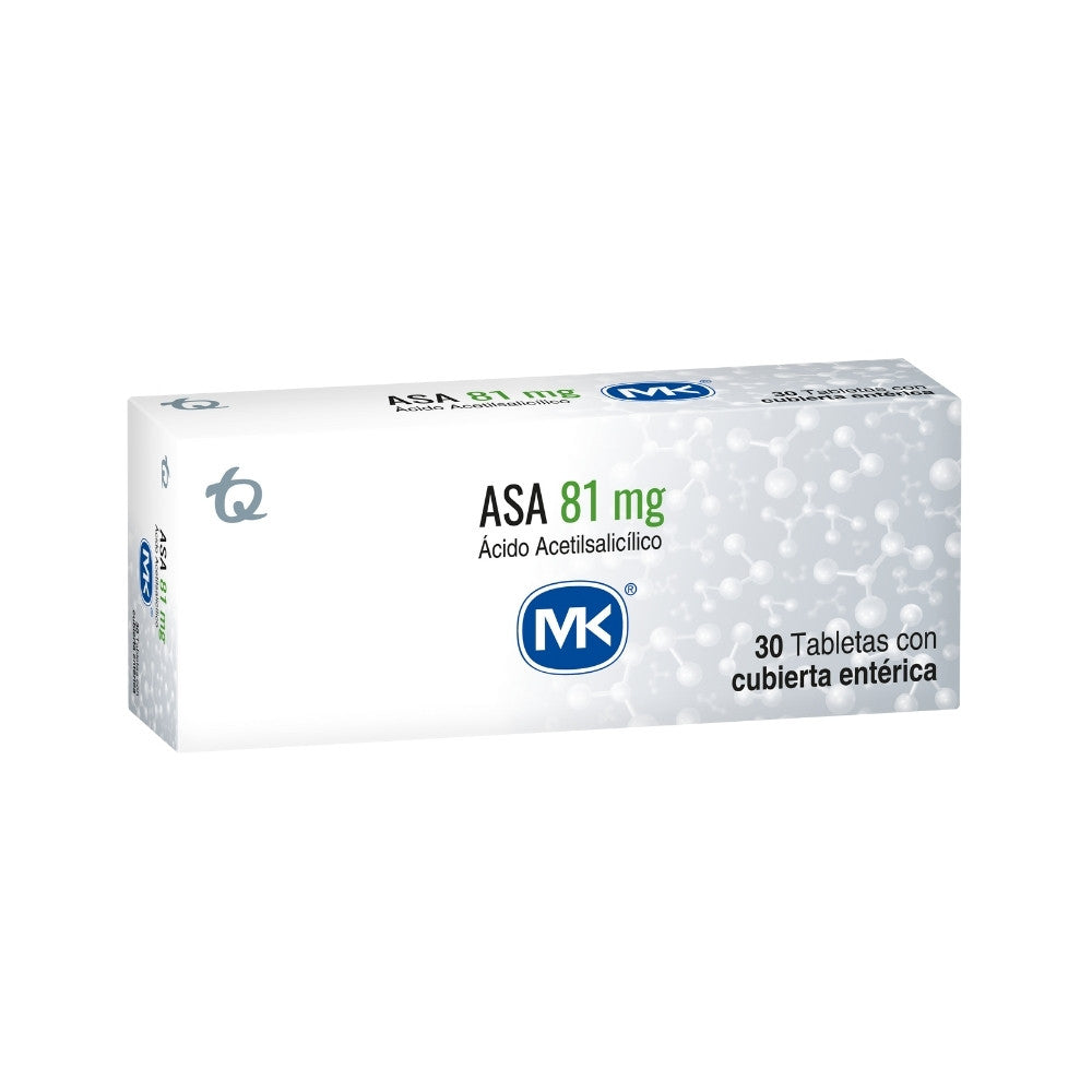 ASA MK TABLETA ENTÉRICA 81 MG CAJA X 30 UNDS