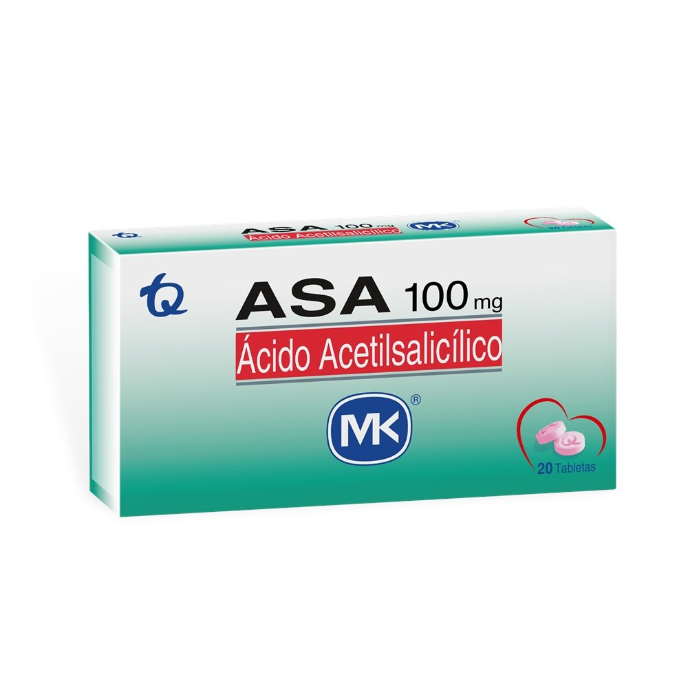 ASA MK+++++ TABLETAS 100 MG CAJA X 20 UNDS