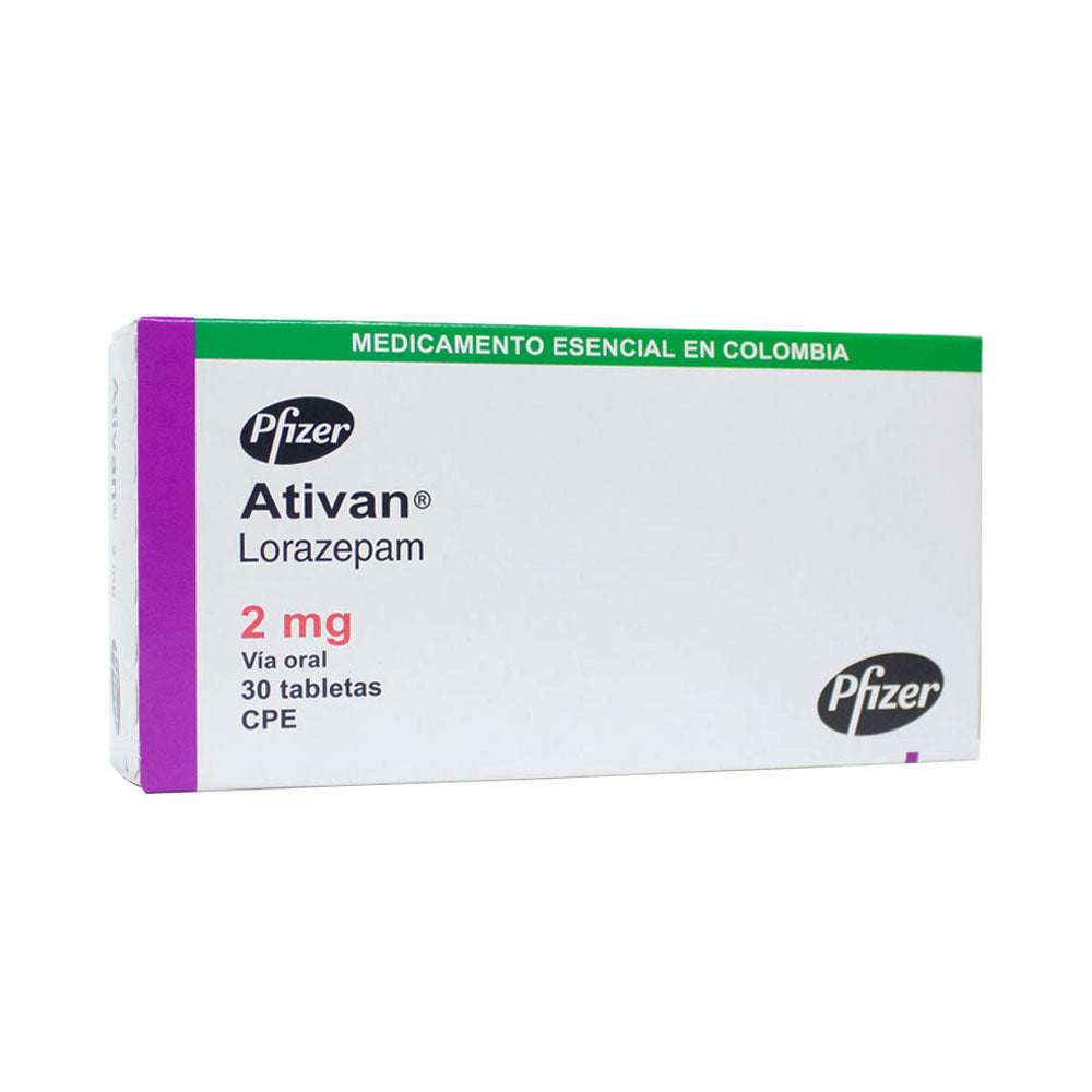 ATIVAN DCONT TABLETAS 2 MG CAJA X 30 UNDS