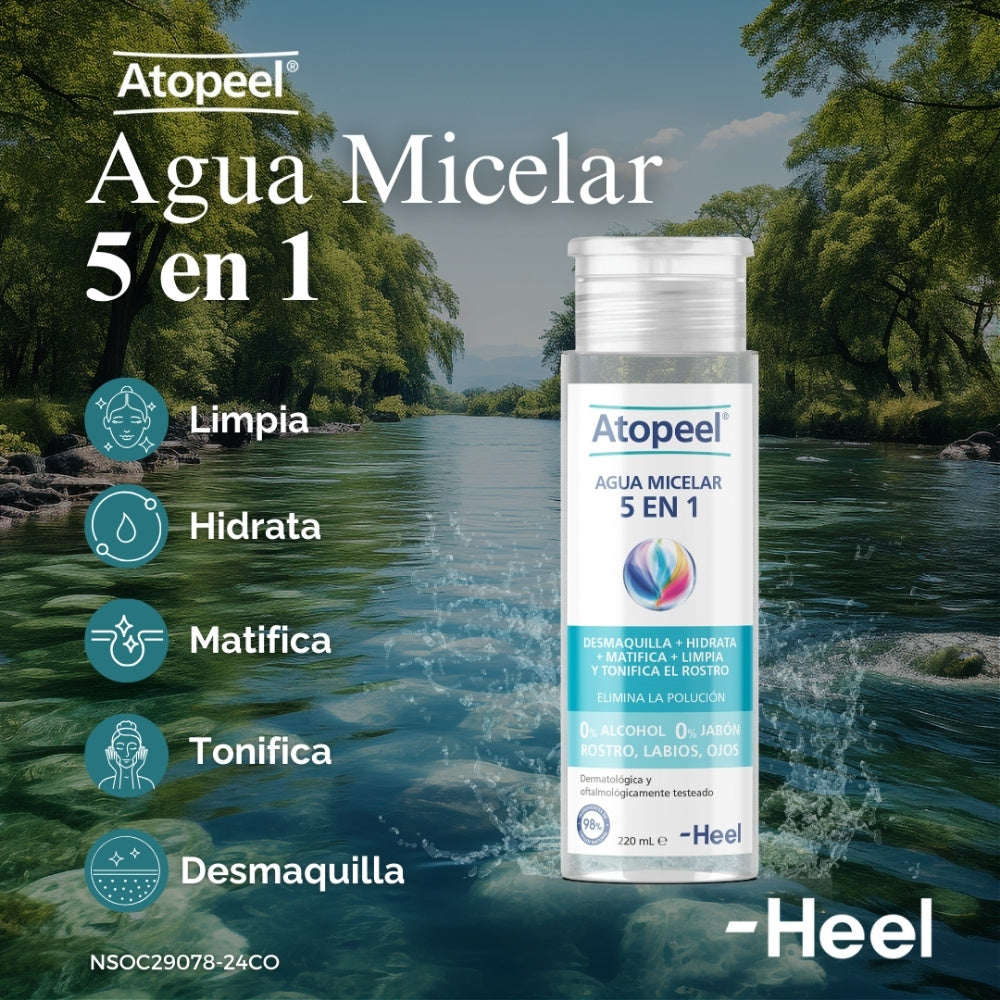 ATOPEEL AGUA MICELAR 5 EN 1 FRASCO 220 ML