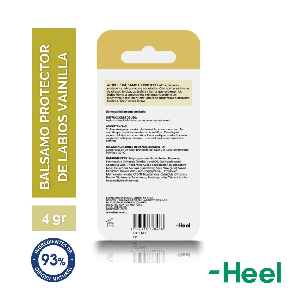 ATOPEEL BALSAMO LIP PROTECT BARRA VAINILLA 4 G