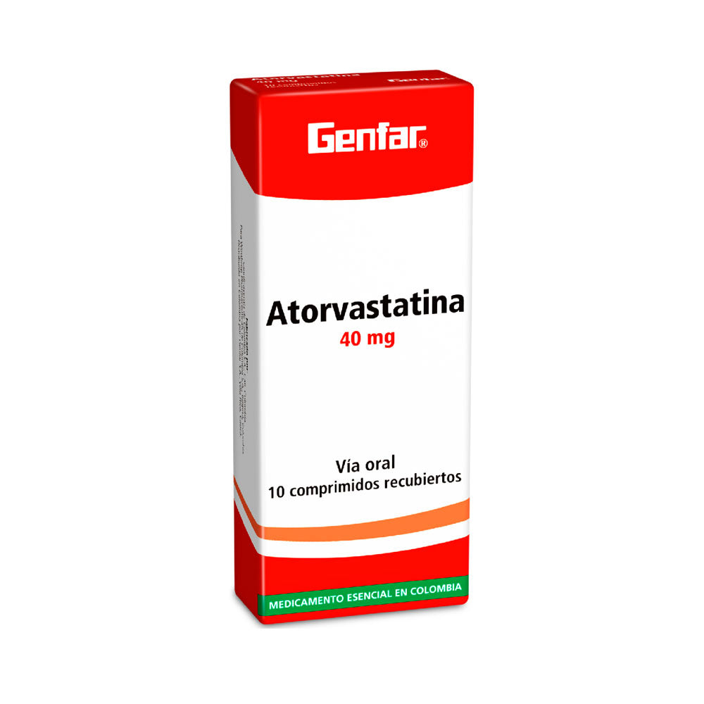 ATORVASTATINA GENFAR TABLETAS 40 MG CAJA X 10 UNDS
