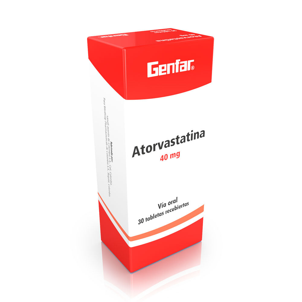 ATORVASTATINA GENFAR TABLETAS 40 MG CAJA X 30 UNDS