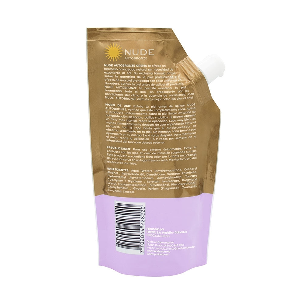 AUTOBRONCEADOR NUDE CREMA SACHET 200 ML