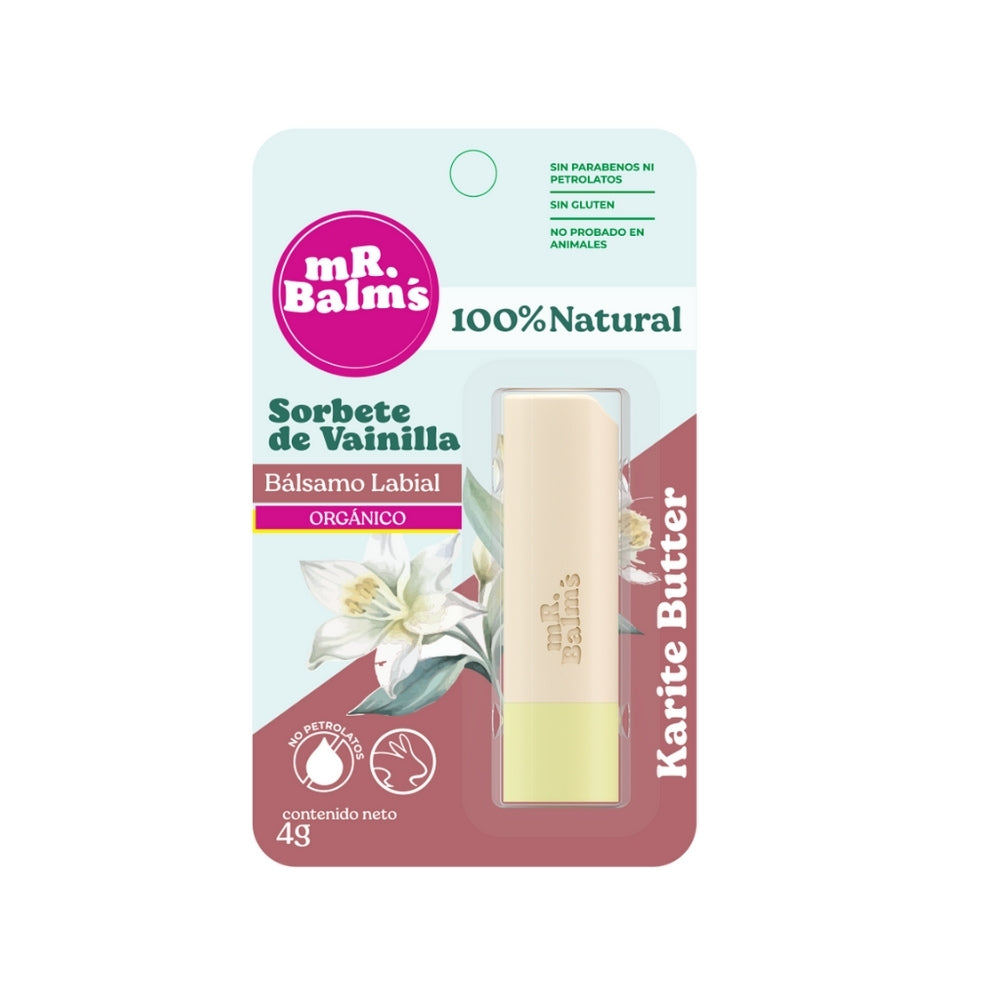 BALSAMO LABIAL MR BALMS SORBETE DE VAINILLA BARRA 4 G