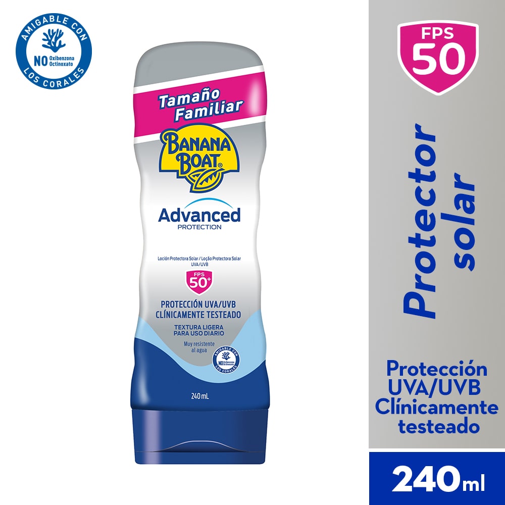 BANANA BOAT ADVANCED LOCION SPF 50 FRASCO 240 ML