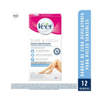 BANDAS DEPILATORIAS VEET PIERNAS Y CUERPO PIEL SENSIBLE CAJA X 12 UNDS