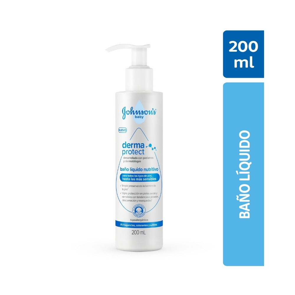 BAÑO LIQUIDO JOHNSON BABY DERMA PROTECT FRASCO 200 ML