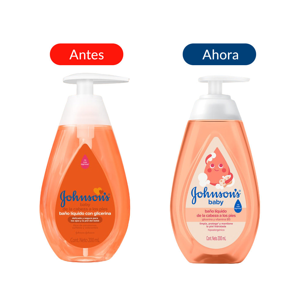 BAÑO LIQUIDO JOHNSONS CABEZA/PIES FRASCO 200 ML
