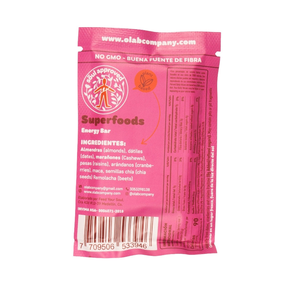 BARRA DE PROTEINA O-LAB SUPERFOODS 11 G