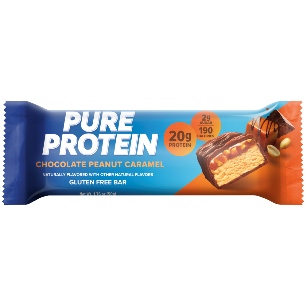 BARRA DE PROTEINA PURE PROTEIN CHOCOLATE PEANUT CARAMEL BOLSA 50 G