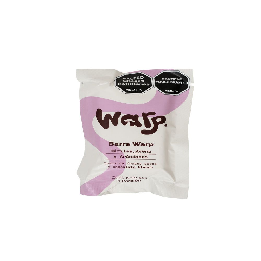 BARRA ENERGETICA WARP ARANDANOS CHOCOLATE BLANCO BOLSA 50 G