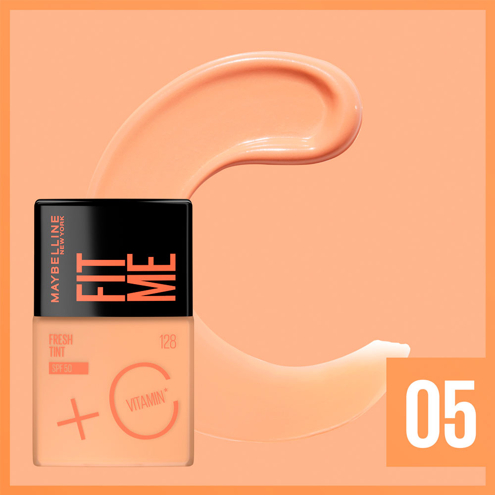 BASE LIQUIDA MAYBELLINE FIT ME FRESH TINT SPF 50 TONO 05 FRASCO GOTERO 30 ML