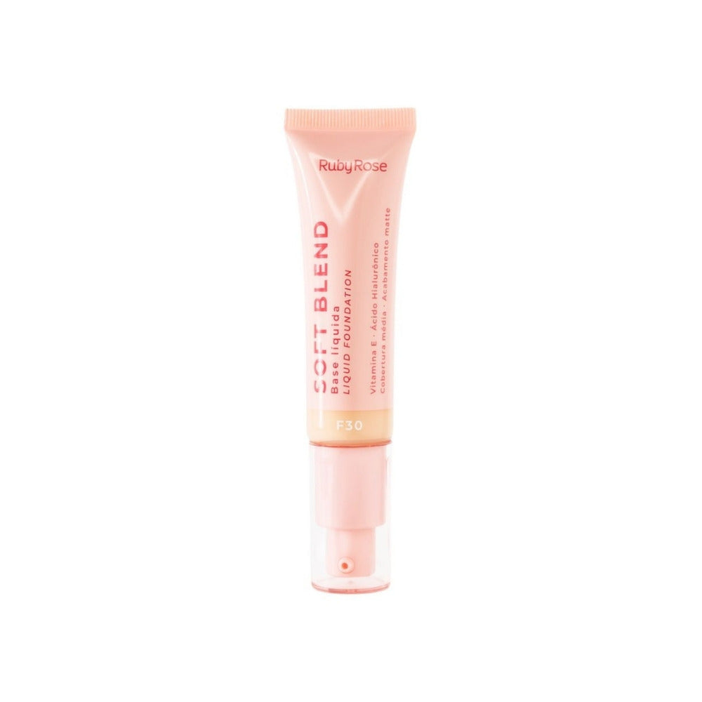 BASE LIQUIDA RUBY ROSE SOFT BLEND F30 TUBO X 1 UND