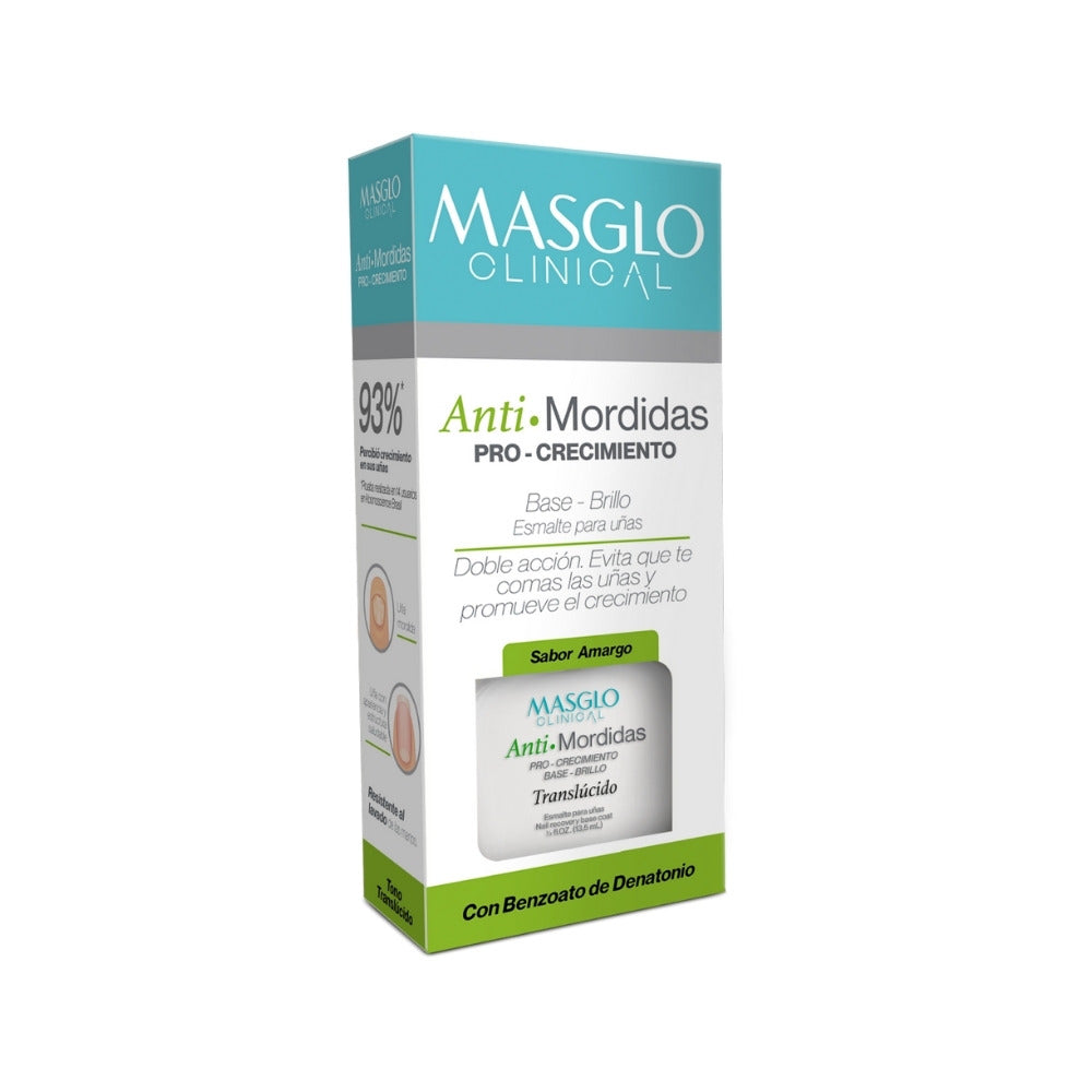 BASE MASGLO CLINICAL TOTAL CARE ANTI MORDIDAS CRECIMIENTO FRASCO 13.5 ML