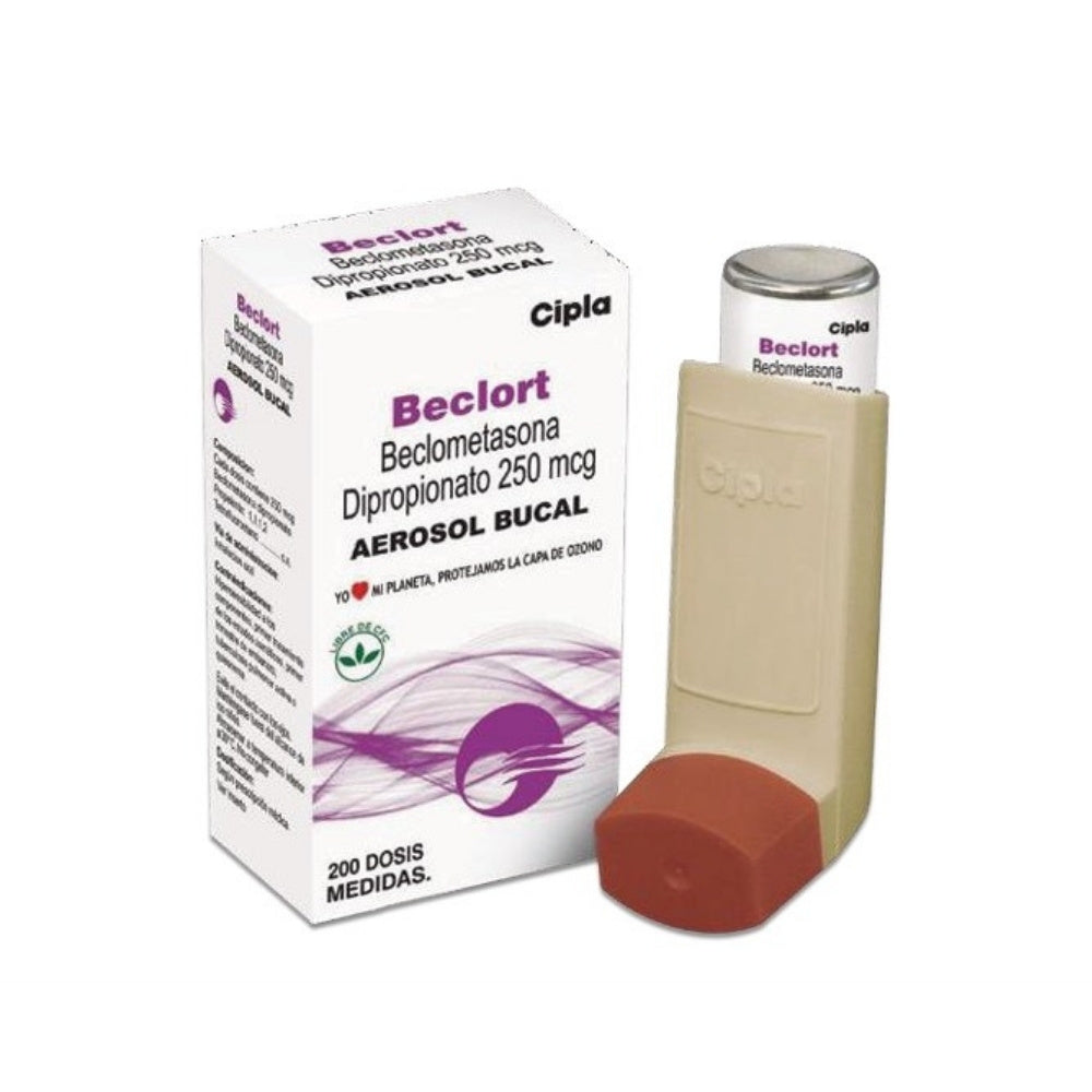 BECLORT (BECLOMETASONA) INHALADOR 250 MCG CAJA 200 DOSIS