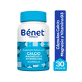 BENET CALCIO+MAGNESIO+VIT D3 CAPSULAS FRASCO X 30 UNDS