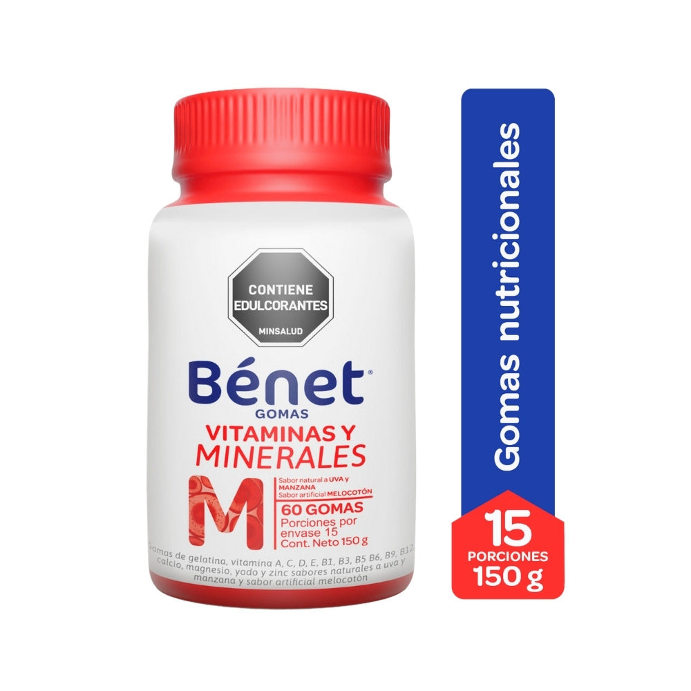 BENET MULTIVITAMINAS GOMAS SIN AZUCAR FRASCO 150 G