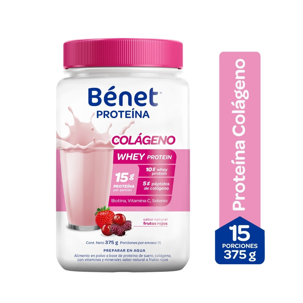 BENET PROTEINA POLVO FRUTOS ROJOS POTE 375 G