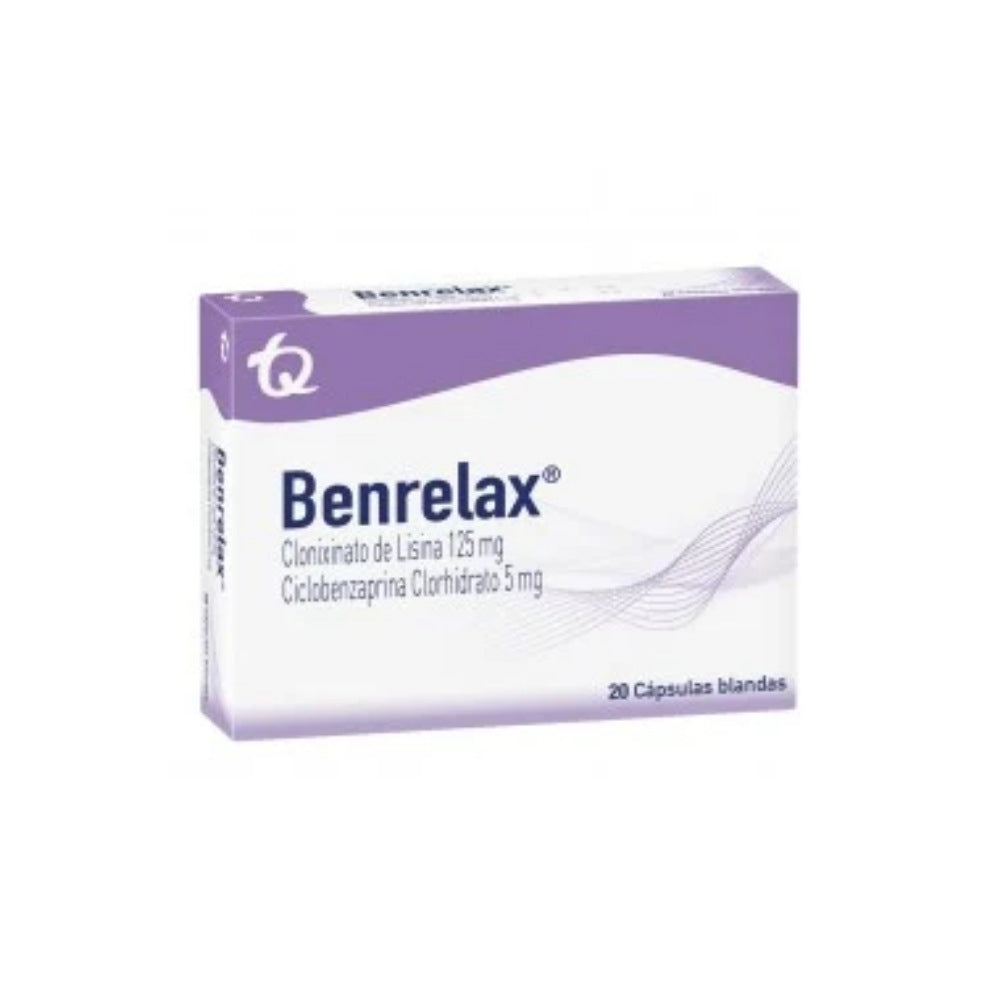 BENRELAX MK CAPSULAS BLANDAS 125 MG/5 MG CAJA X 20 UNDS
