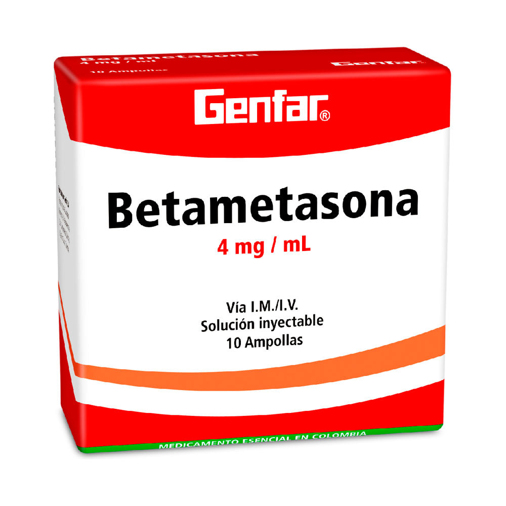 BETAMETASONA GENFAR 1ML AMPOLLAS 4 MG CAJA X 10 UNDS