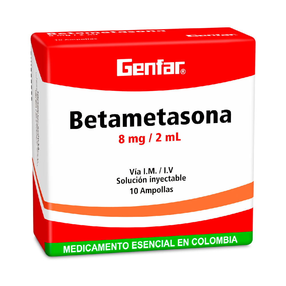 BETAMETASONA GENFAR 2ML AMPOLLAS 8 MG CAJA X 10 UNDS