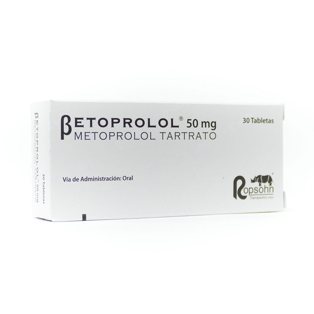 BETOPROLOL TABLETAS 50 MG CAJA X 30 UNDS
