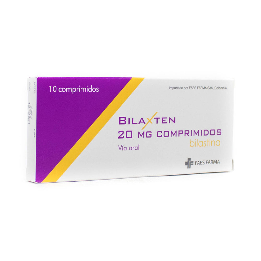 BILAXTEN (RG) COMPRIMIDOS 20 MG CAJA X 10 UNDS